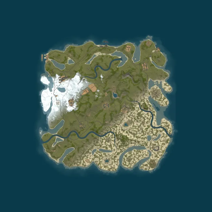 Map of 10/16 RustyRemains 20x Solo/Duo/Trio Loot+/Shop/Kit Frontline