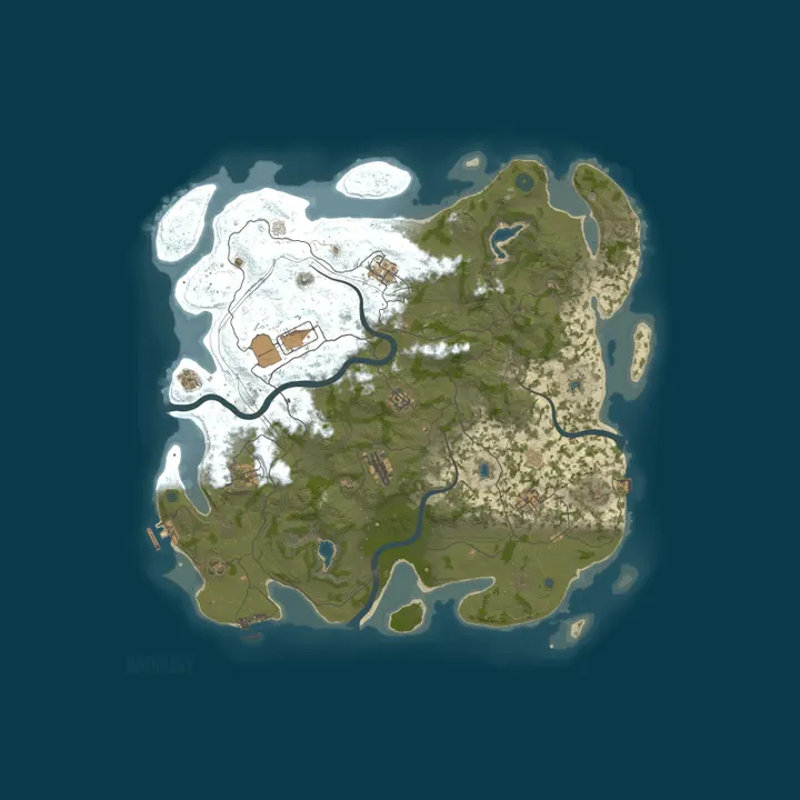 Map of #3 BroRust X50/X100|G WIPE 17.10|MAX5|NoBP|Loot+|Copter