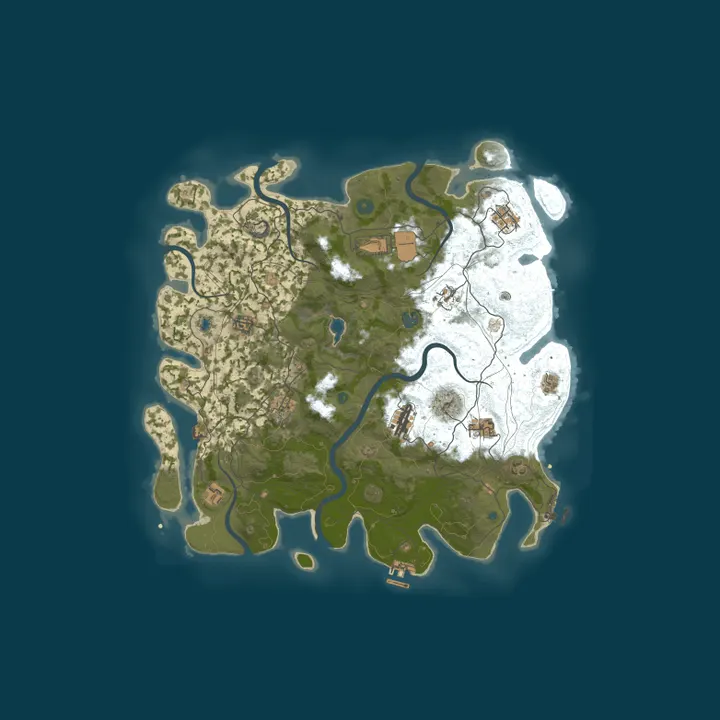 Map of Rust Ireland - 2x - Max3 | Vanilla+ | 50% Upkeep | Biweekly