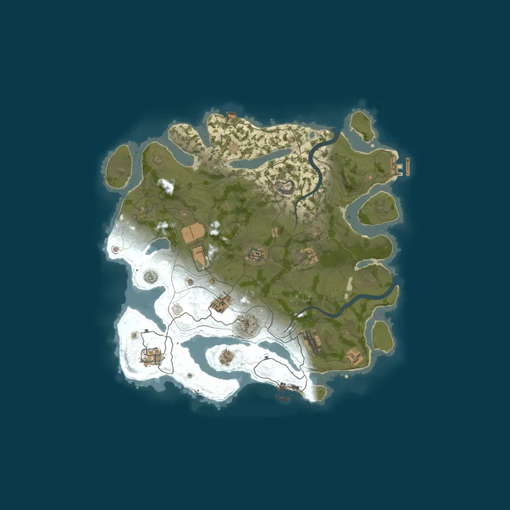 Map of AceRust.com 5x No BPs [Loot++|PvP|MyMini|Shop]10x