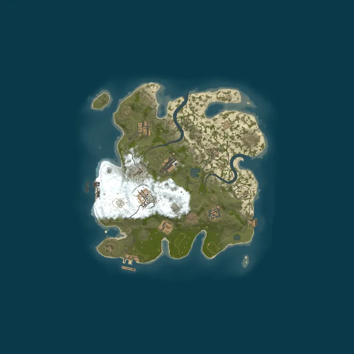 Map of [BR] Rust 2X Solo/Duo/Trio | Wipe Quinta 16h