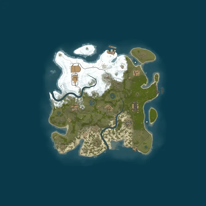 Map of [EU/GLOBAL] Wana Wasteland PvE | Cozy Survival | No BP Wipe | 1