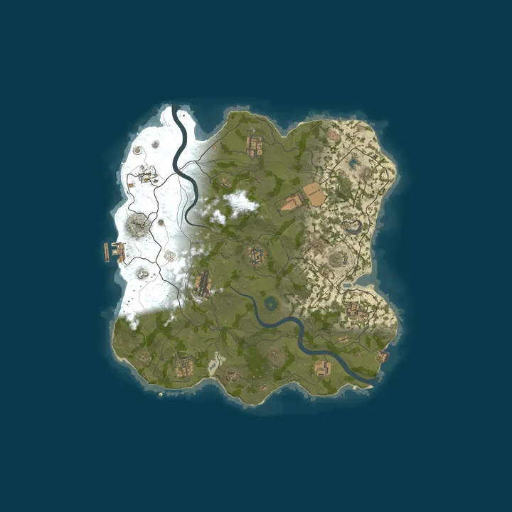 Map of GRUB.ARMY EU 2X SOLO/DUO | Raidable Bases | Shared BPs | JUST W