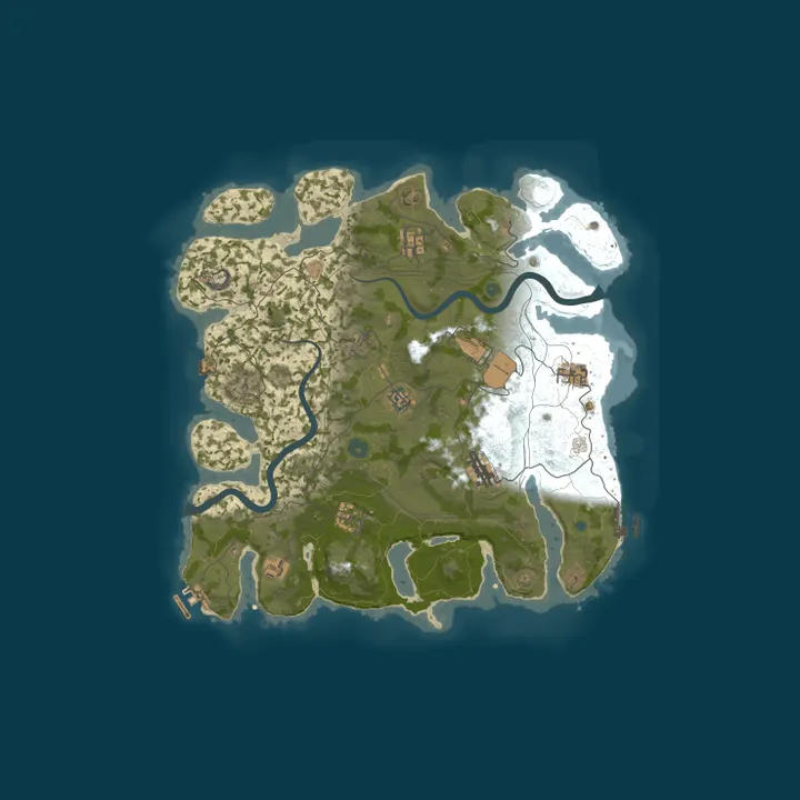 Map of [US] TetherRust.com 3X | Shared BPs [Loot+|Shop|Events] MAX 5