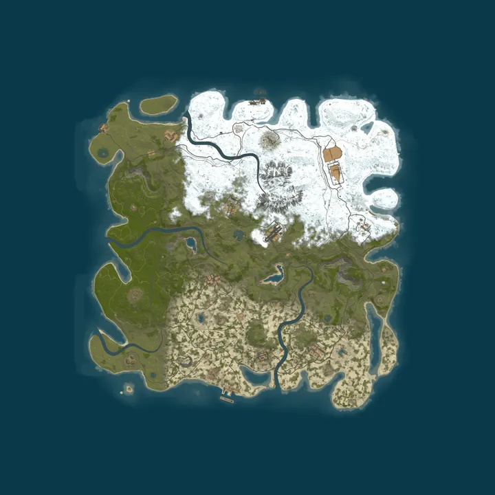 Map of HonestRUST PVE |Rates x1|Vanilla Stacks|