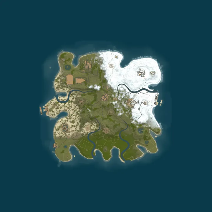 Map of 2x pvp Solo Duo Trio Quad Max 4 surge rust weekly wipe upkeep r