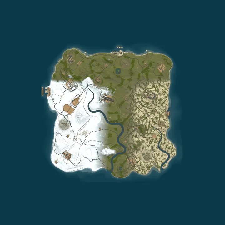 Map of VERTY RUST - x10 | NOLIMIT | PVP | FARM ISLAND