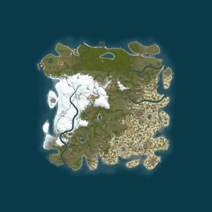 Map of [RU] Friendly Rust – No Raid Primitive PvE|1x1 Русский