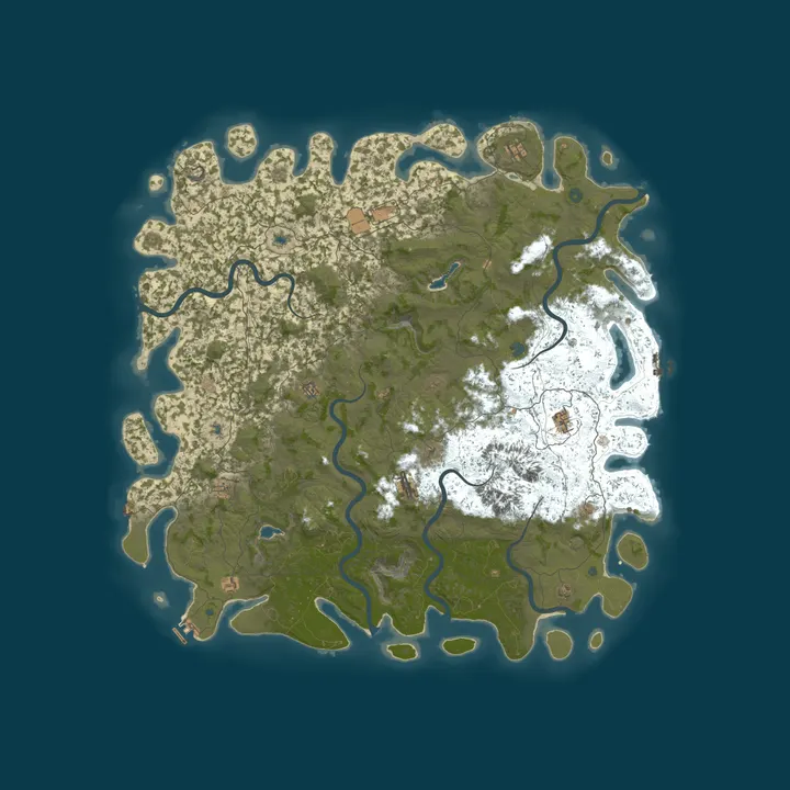 Map of 10/1 Rust-A-Holics.com 10x PVE | NPC Raid Bases | SkillTree | H