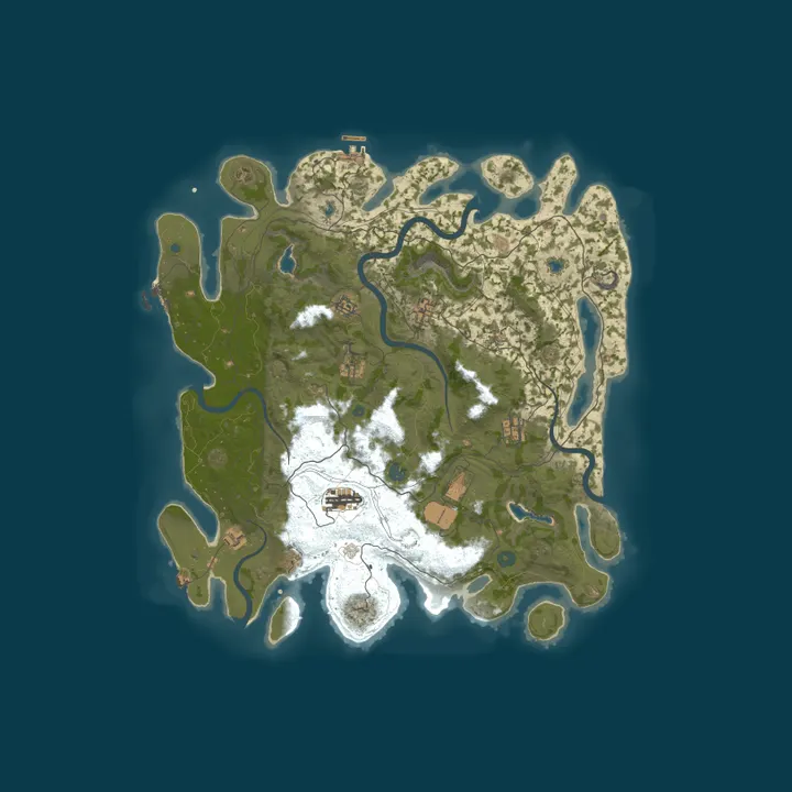 Map of RustPVEUK PVE|Friendly|Zombies|LowUpkeep