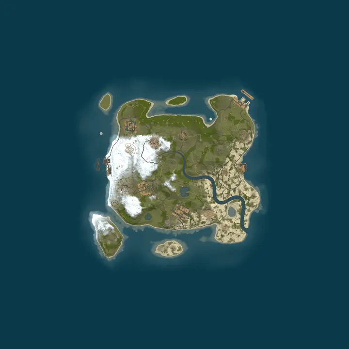Map of Turtle Island - Raidable Bases - 10x - wiped 9/24