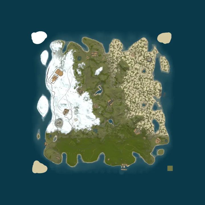 Map of PVE/P Tacs 10x Modded Rust Custom Stacks SkillTree RaidBases