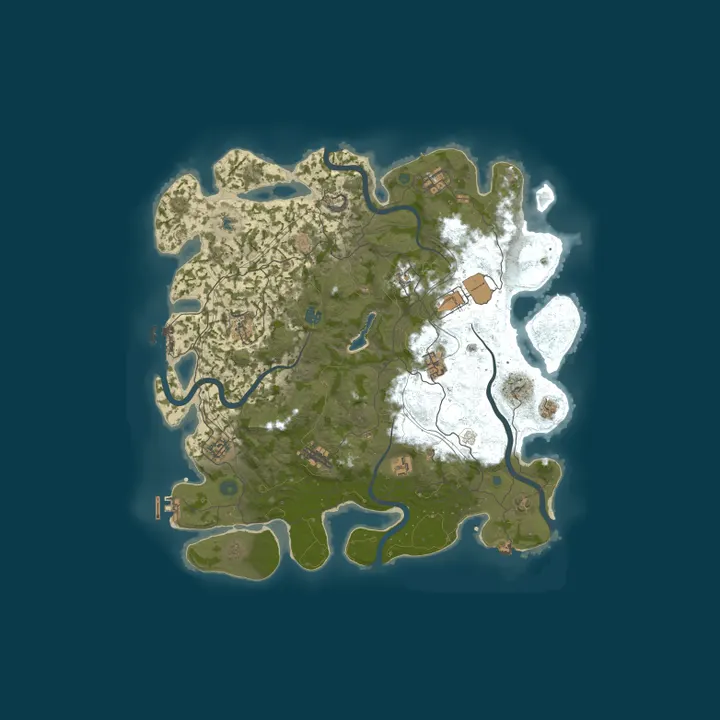 Map of Fields of Rust|PVE|Events|Raidable Bases|NPC's|Skill Tree